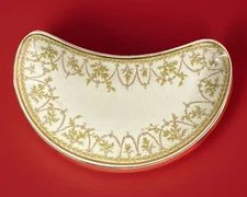 J & G MEAKIN -Floral Swag- ANTIQUE Porcelain Bone Dish. England. VGC