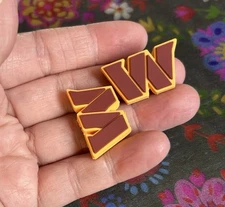 2 Pce WASHINGTON Football Team Silicone Focal Beads DIY Jewelry Beadable Pens