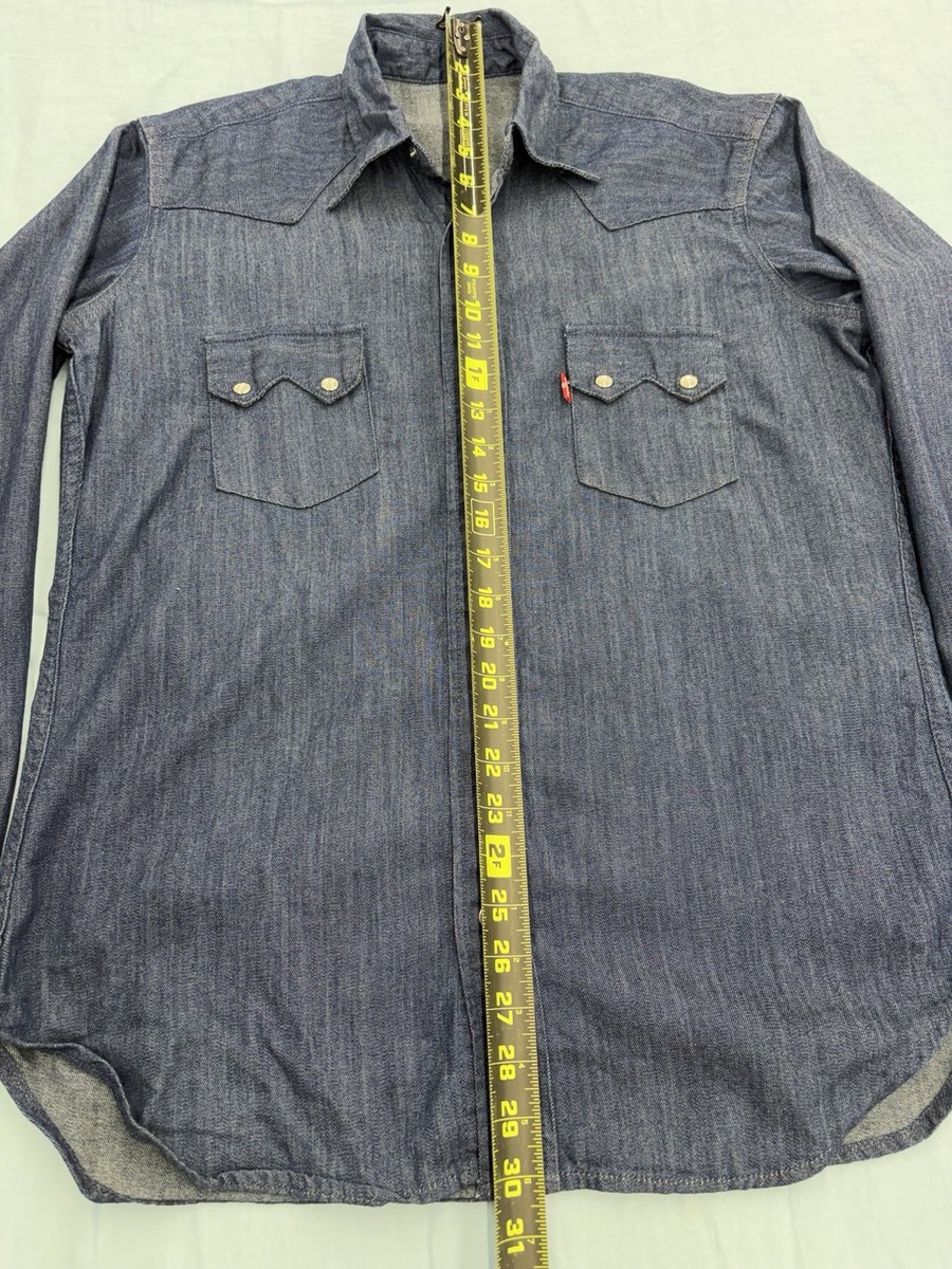 Levis Denim Sawtooth Shirt Pearlsnap VTG Large Sample Western
