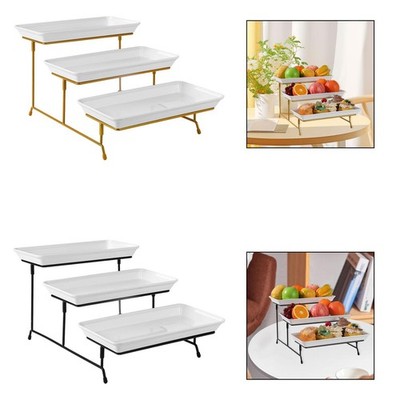 3 Ebenen Serviertablett Haltbarkeit Obst Dessert Ständer für Snack Buffets Kuchen