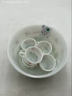 Vintage Hazel Arts Tom And Jerry Milk Glass Punch Bowl With 5 Matching Cups