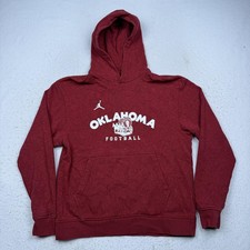 Oklahoma Sooners Hoodie Sweatshirt Mens Medium Red NCAA Football Jordan Jumpman