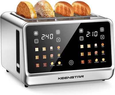 4 Slice Toaster with Touch Screen, Stainless Steel Smart Bread Toaster, 1.5'' Wid