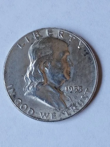 FRANKLIN HALF DOLLAR, 1955P. AU