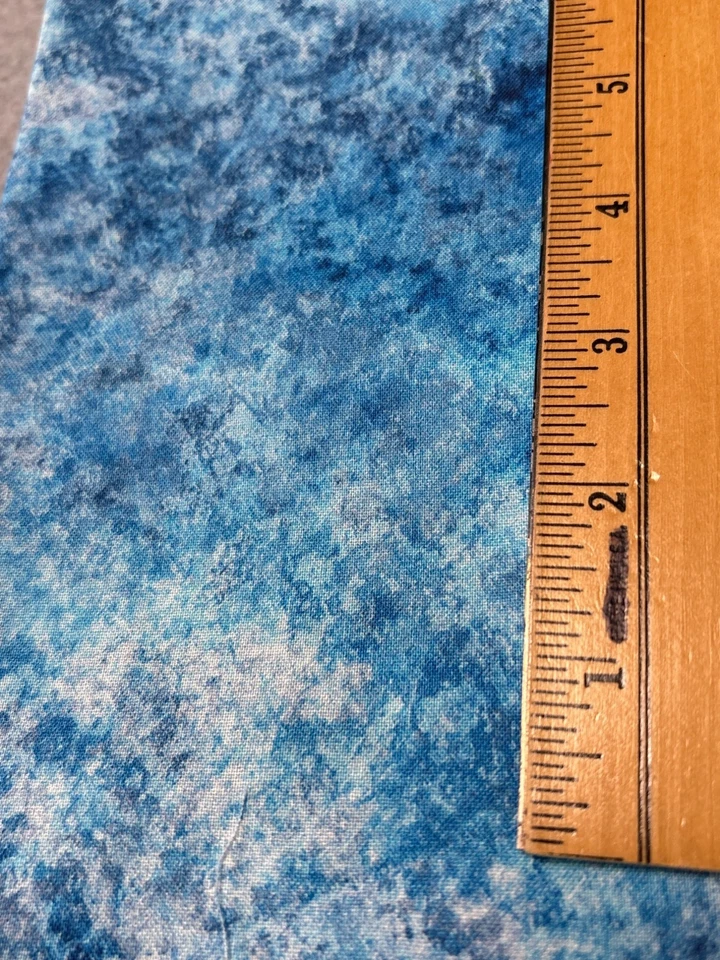 Blue Textured Cotton Fabric 19" x 44" Sewing Quilting - Image 2 of 4