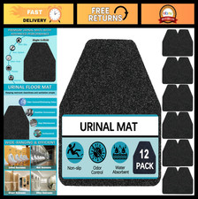 Washable Urinal Mats 12 Pack - Non-Slip Rubber Floor Pads for Men's Bathroom