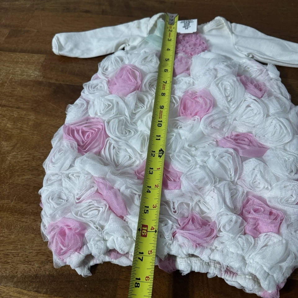 peaches n cream youth dress Size 0/3 Toddler Pink White Floral - Image 2 of 4