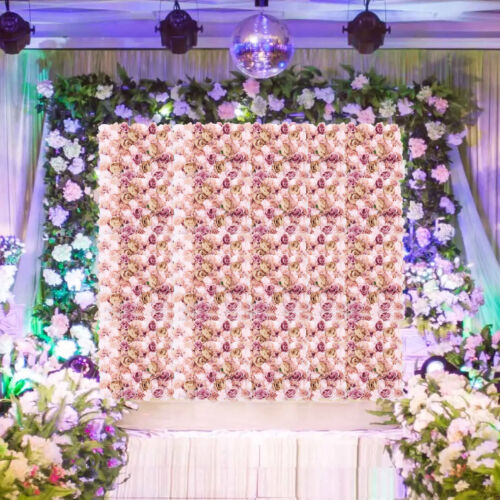 Artificial Silk Rose Flower Wall Panel Wedding Party Backdrop Decoration 23"x15"
