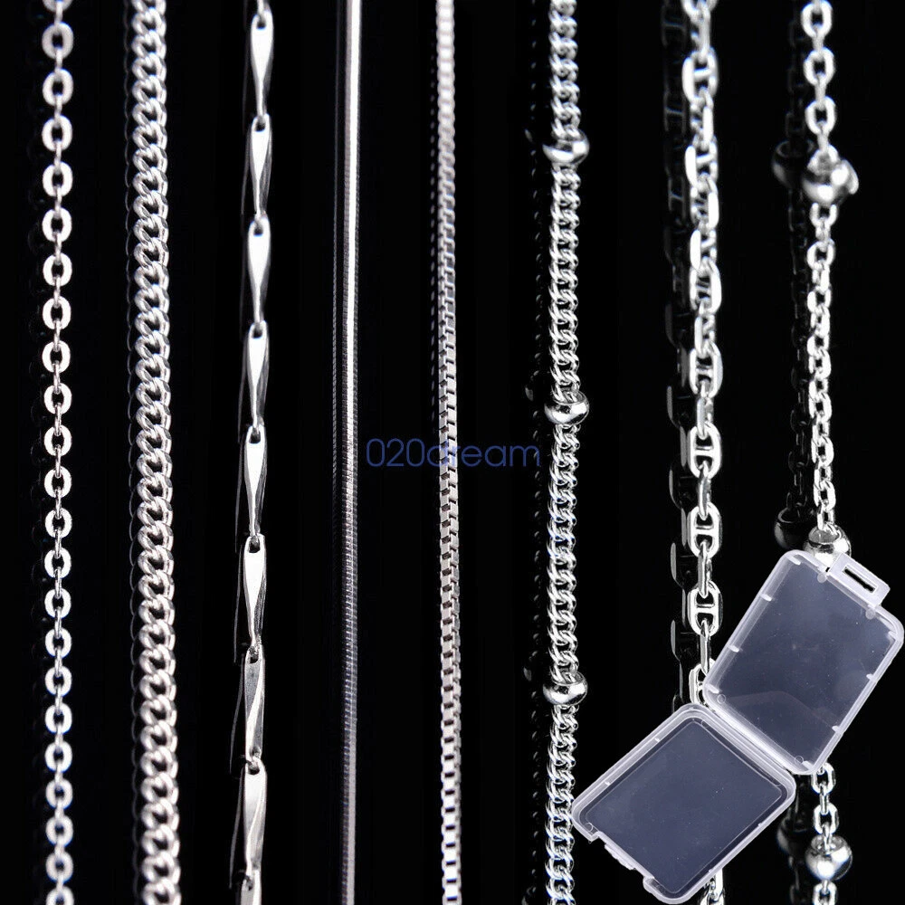 Real 925 Sterling Silver Necklace Chain 14-28 Stamped Italy Classic Ladies  Gift