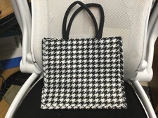 TOTE black and white checker thread material