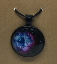 Galaxy Round Glass Dome Cabochons 1" Black Bezel Pendant New Free Ship 483