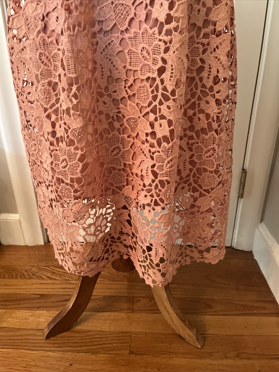 chinese dress ladies Belted Lace Midi Dress