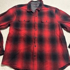 Woolrich Red Grid Plaid Brawny Flannel Button-Up Shirt - Men  s Size XL