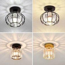 Crystal Ceiling Light Fixture Chandelier Round Flush Mount Pendant Lamp withBulb