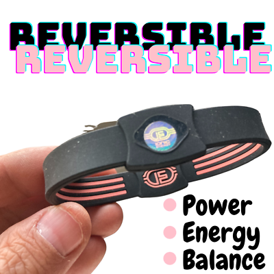 Womens Balance Power Bracelet Sports Energy Fitness Band Wristband  Black/PINK