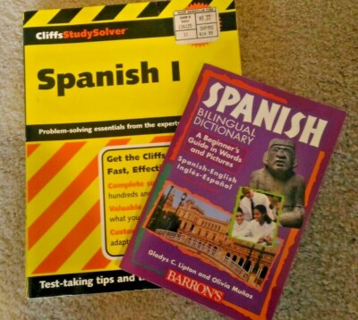 ''Spanish I'' Cliffs Study Solver by Gail Stein AND Spanish Bilingual Dictionary