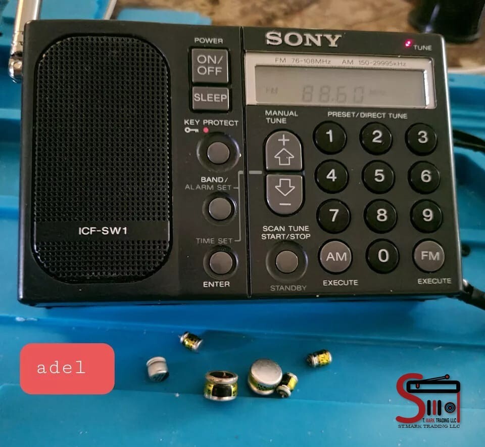 Sony ICF-SW1 Repair Kit Polymer Panasonic Caps & Audio Amp IC