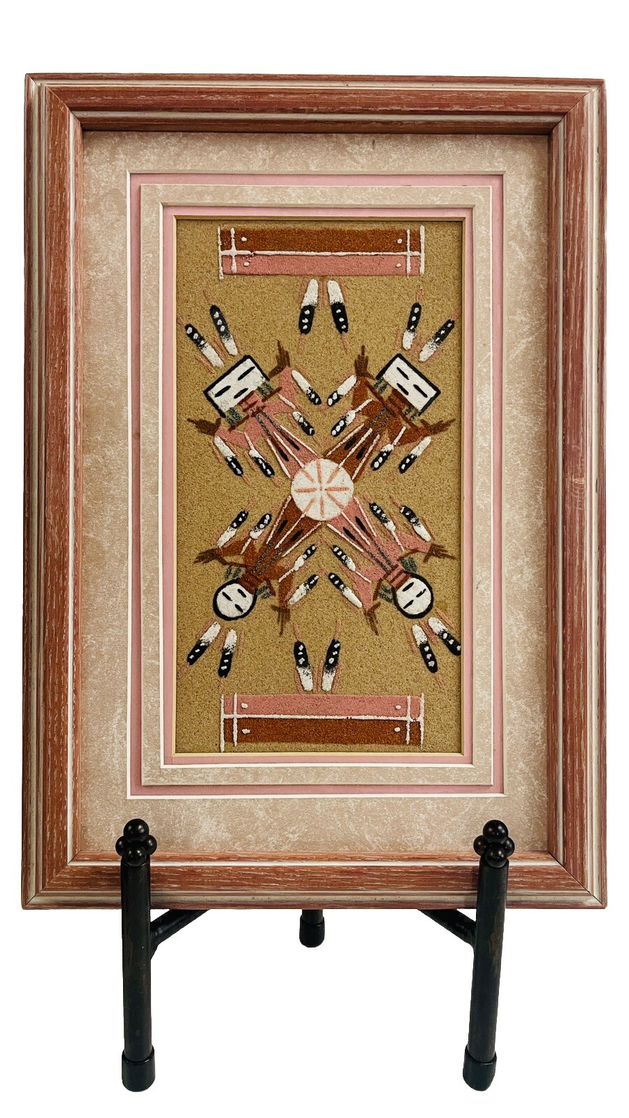 Handcrafted Navajo Sand Painting Wall Art by Deborah Foster 9.75x13.75 in-image
