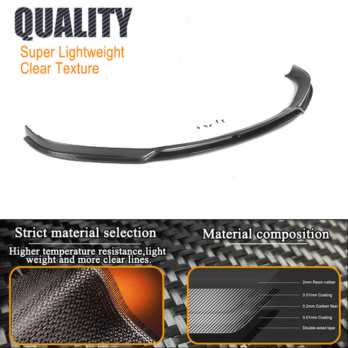 Fit For Tesla Model S 2016-2020 Real Carbon Fiber Front Bumper Lip Chin Spoiler - Picture 9 of 13