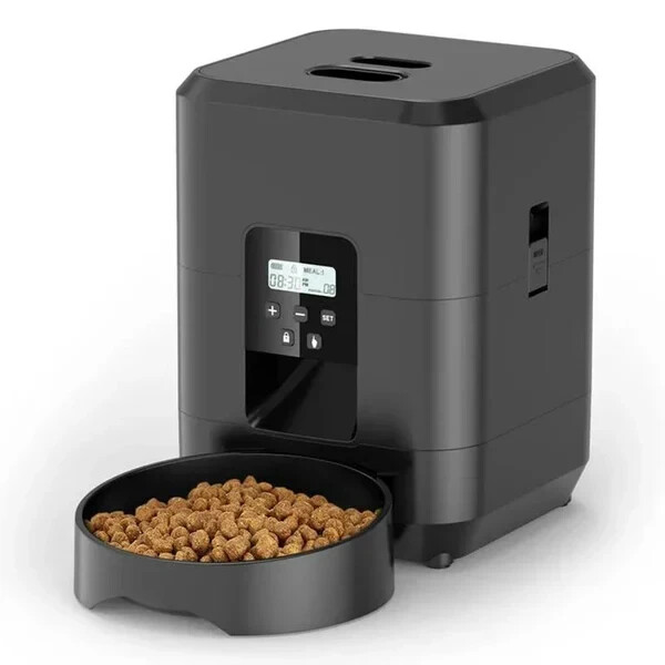 Distribuidor Automático De Alimentos Perros Y Gatos 2 L Negro Digital