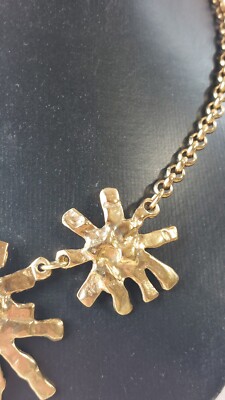 Collier Vintage Années 90 Micris - Plastron Articulé En Métal Doré - Look Rétro