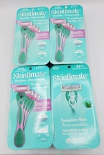 Lot of 4:Skintimate Sensitive Skin(3) Quattro & (1) Regular Women's Disp. Razors