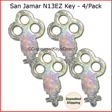 San Jamar N13 Dispenser Key for Paper Towel  Toilet Tissue Dispensers - 4/pk. 