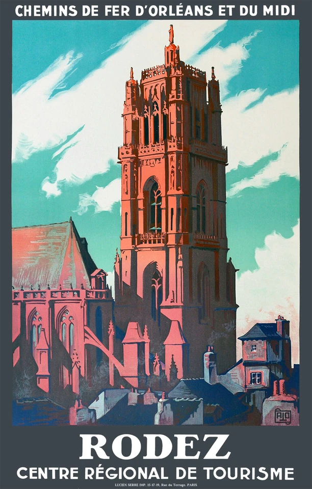 MESIDÉESDECADEAUX Affiche chemin de fer Orléans & Midi - Rodez