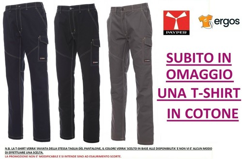 PAYPER Pantalone Estivo da Lavoro Uomo WORKER SUMMER in Cotone 100% con  Tasconi | eBay