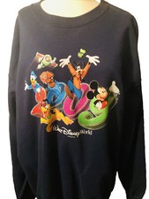Walt Disney World Navy Blue Characters 2009 Hanes Sweatshirt Sz 3x Unisex
