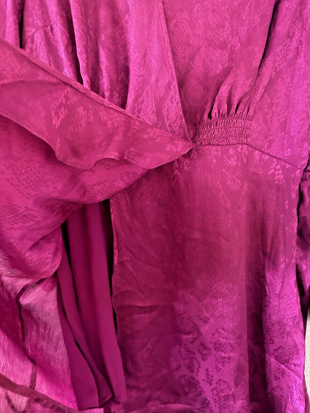 Michael Kors Mini Abito Donna Stampa Serpente Jacquard Finto Avvolgente Profondo Fucsia 1X