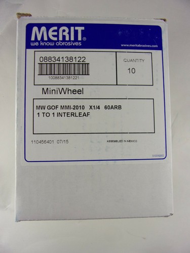 MERIT 2" Diam x 1" Face Width, Medium Aluminum Oxide Nonwoven Coated Mounted Fla - Picture 3 of 9