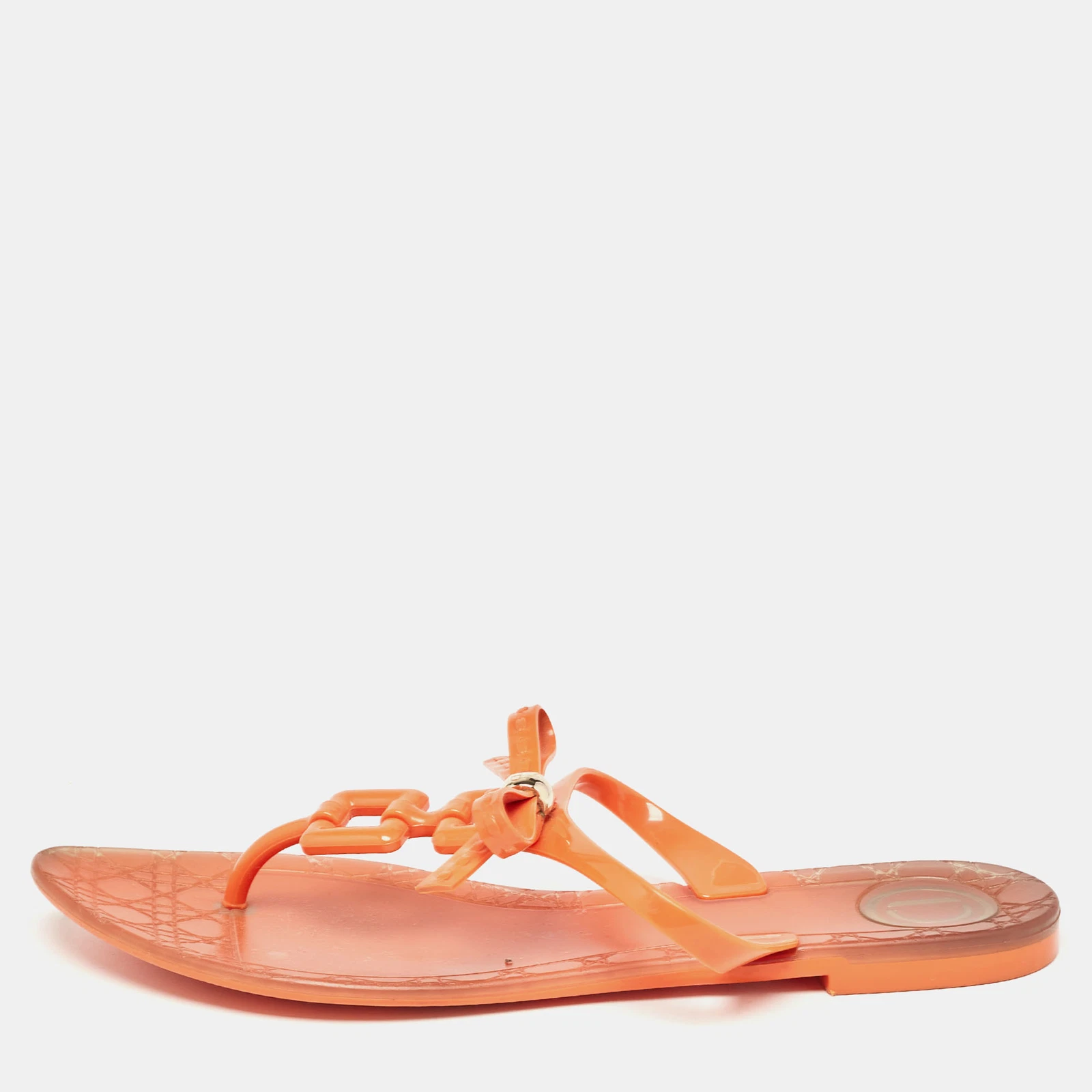 Sandales plates Dior Orange Jelly Thong taille 40