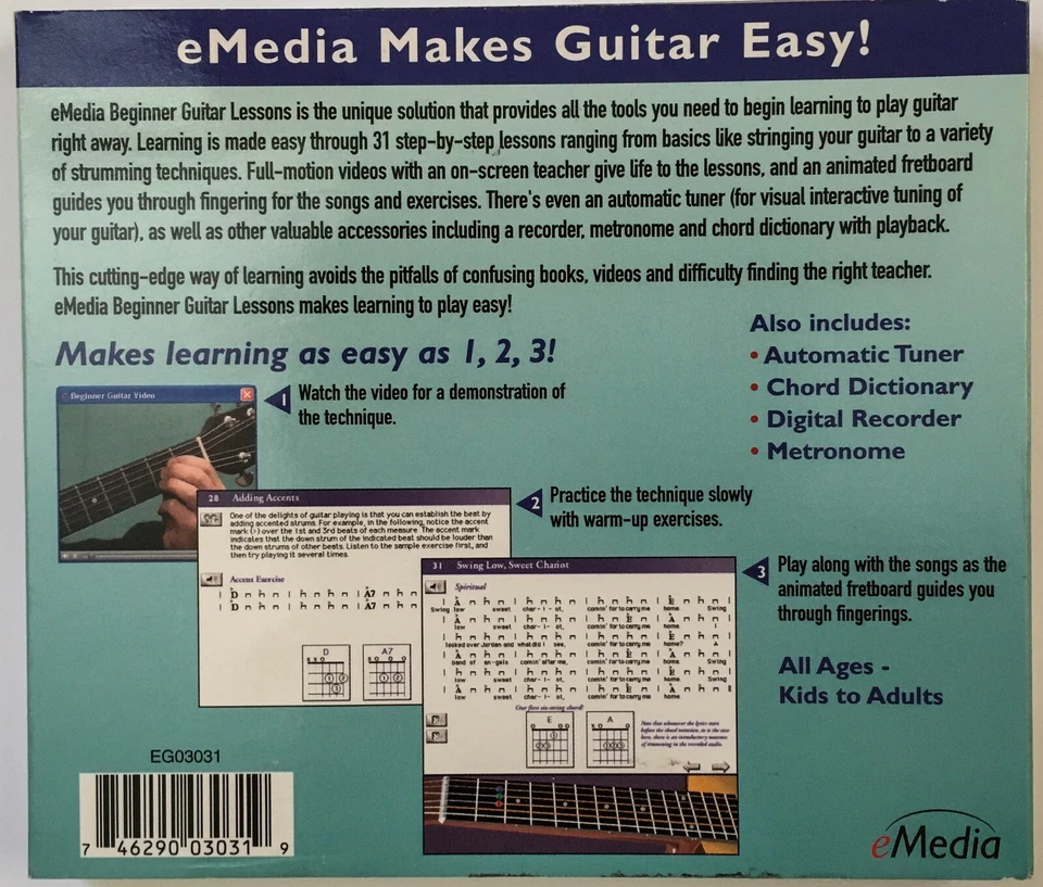 Beginner Guitar Lessons (eMedia) Win Mac CD-ROM Over 30 Lessons - Image 3 of 4