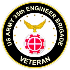 US Army 35th Engineer Brigade Veteran Bumper Sticker Military Vinyl Decal 5"