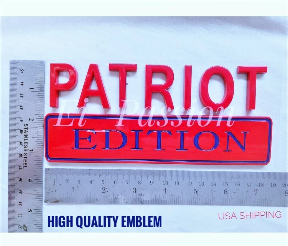 PATRIOT EDITION Red Blue Fit All Car SUVs logo CUSTOM EMBLEM Fenders Deluxe Side - Image 4 of 4