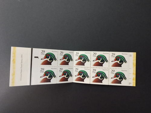 US 1991 #BK174 Wood Duck 29c/$5.80 Booklet Plate #1111 MNH Not Sealed - Picture 3 of 7