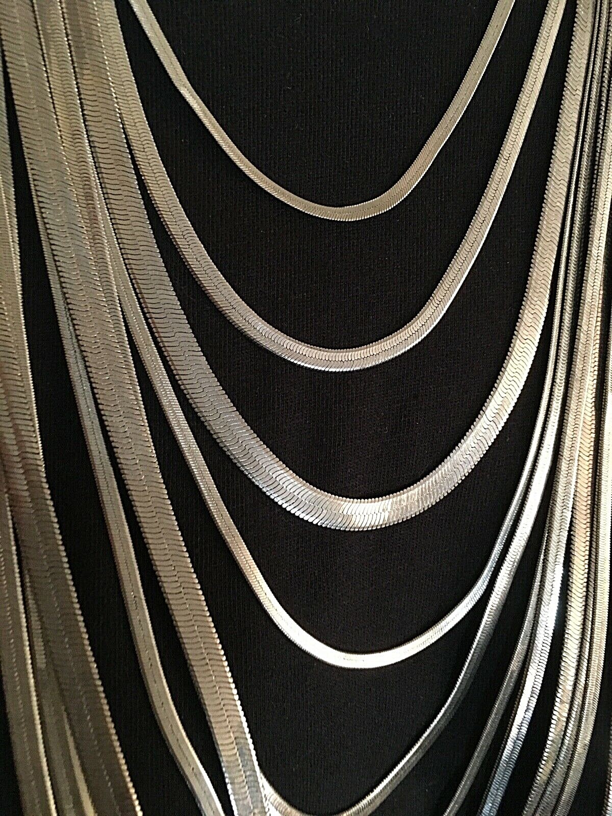 Multi Strand Silver Bib Statement Necklace - image 3