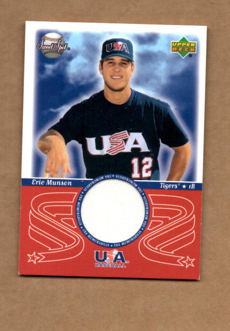 2002 Sweet Spot USA Jerseys #USAEM Eric Munson Detroit Tigers 