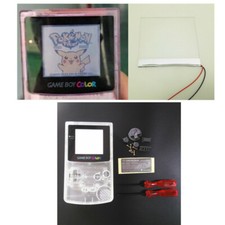 GBC Frontlit Front Light Set For Game Boy Color with Clear white Shell