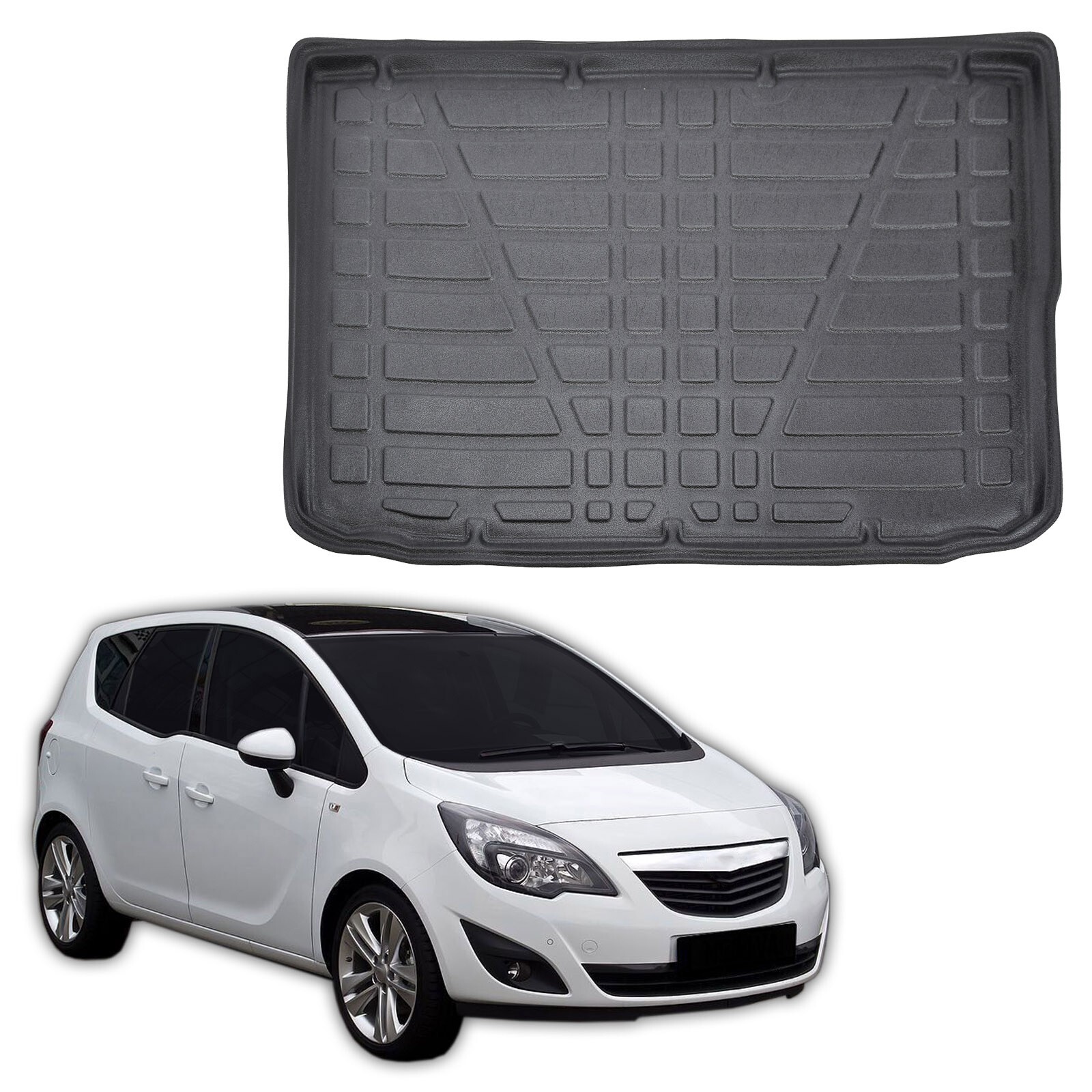 Tapis de coffre sur mesure Opel Meriva B 2010-2017 en velours premium noir
