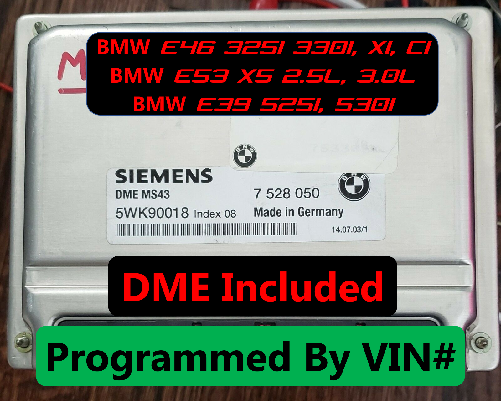 BMW E46 E39 E53 Siemens MS43 DME EWS Immobilizer Deleted (DME Included ...