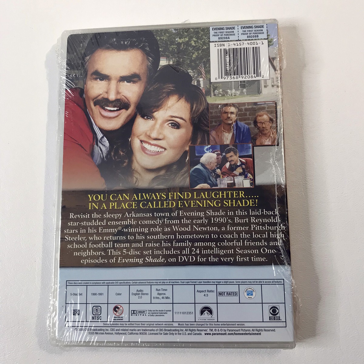 EVENING SHADE Season 1 5-disc DVD Set Burt Reynolds 1990