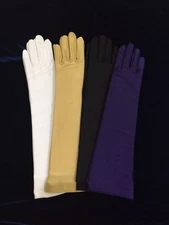 15" Matte Glove Stretch With Spandex. Bridal Wedding. Prom.Halloween.