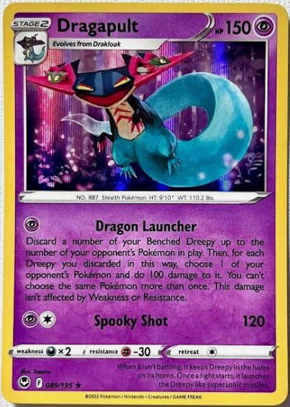 Pokemon -  Silver Tempest - Dragapult 089/195 Holo Rare - NM/M