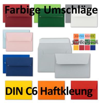 GUSTAV NEUSER FarbenFroh Briefumschläge DIN C6 Haftklebung 120 g/m²