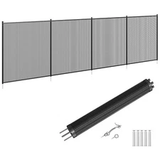 4 X 12FT PVC Mesh Pool Safety Fence with Stainless Steel Legs for Inground Pools