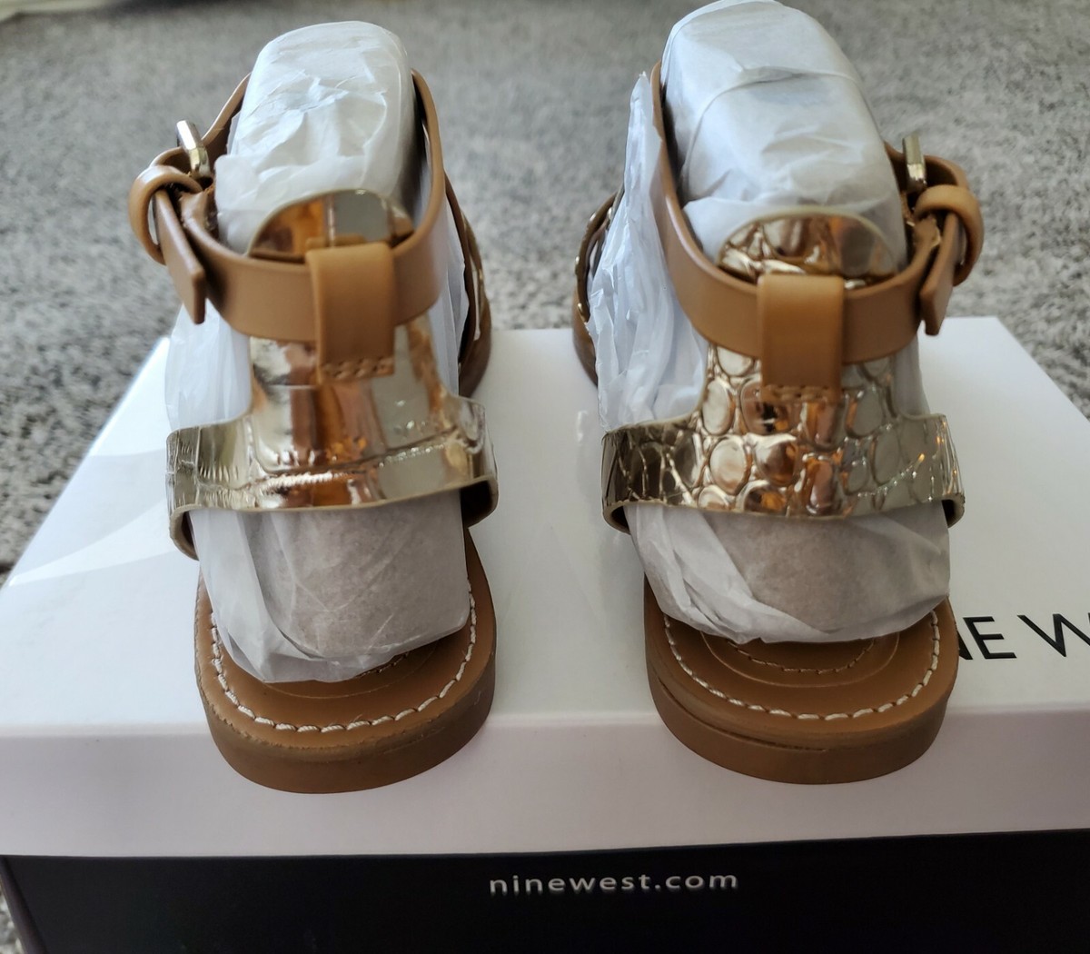 nine west rose gold sandals