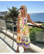 Zara Abstract Colourful Printed Midi Dress Size S Summer Holiday Ref 7698/026