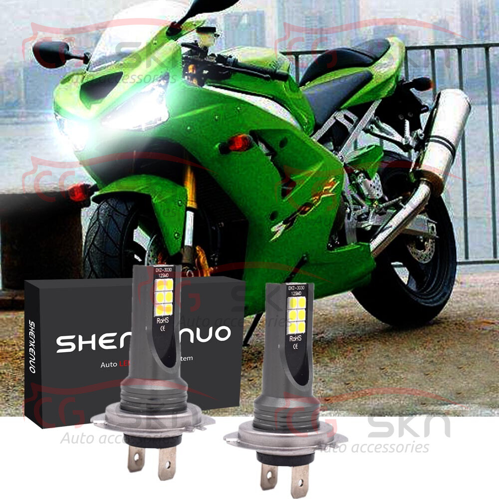 For Kawasaki ZX636C 03-06 Ninja ZX6R - 2X H7 LED Headlight